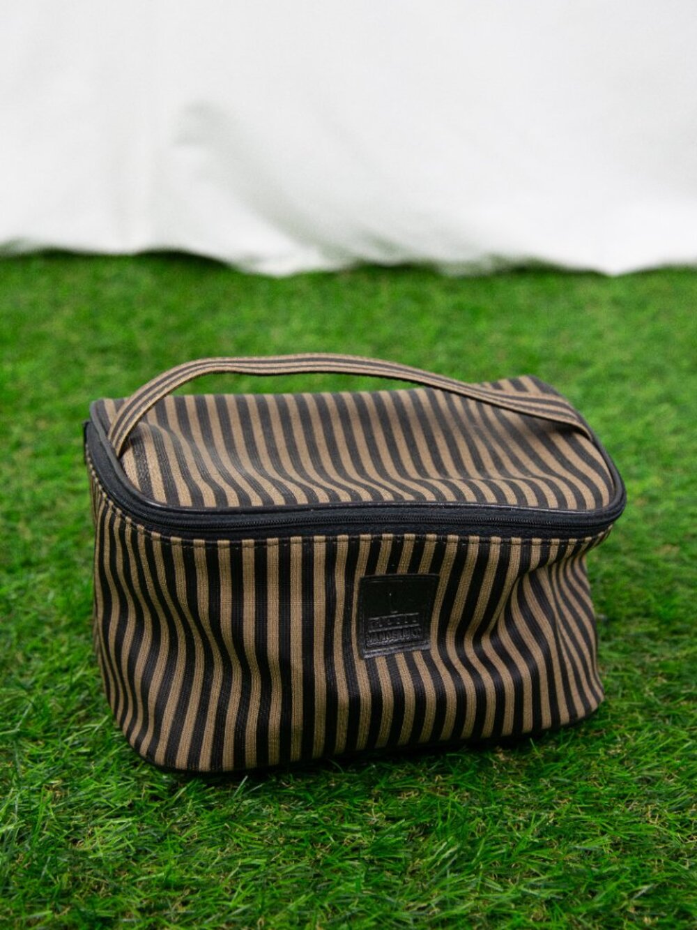 Striped Toiletry/Make-Up Bag